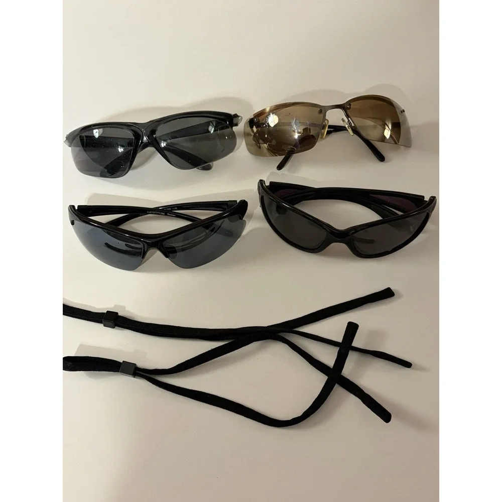 Safety Glasses, Sunglasses Lot of 4 pairs with 2 adjustable straps, Workwear